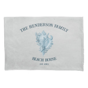 Blue Conch Shell Pillowcase