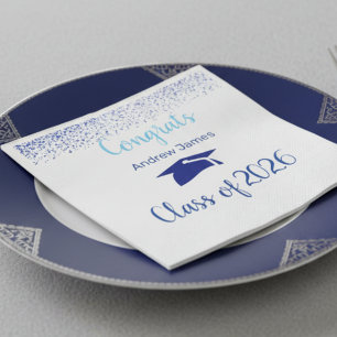 blue confetti 2026 graduation - Congrats Napkin