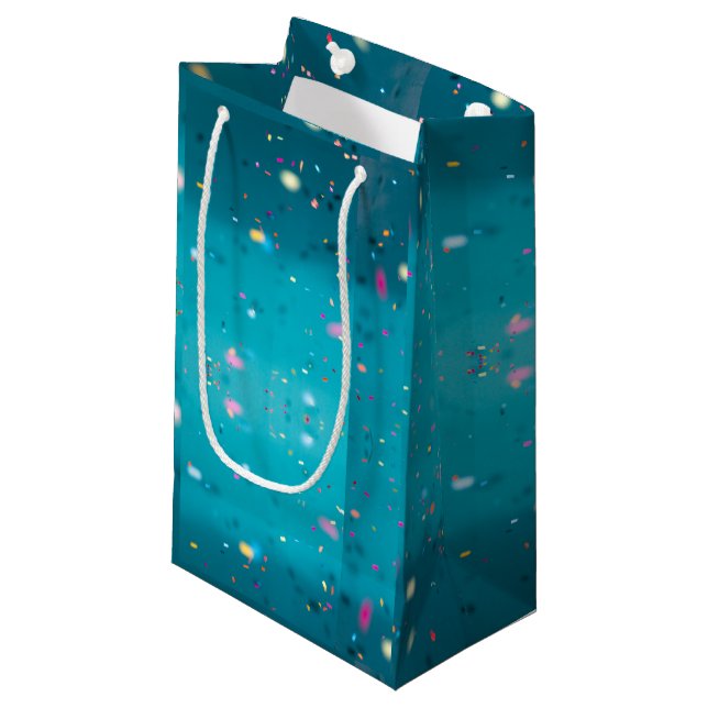 Blue Confetti Dream Small Gift Bag (Front Angled)