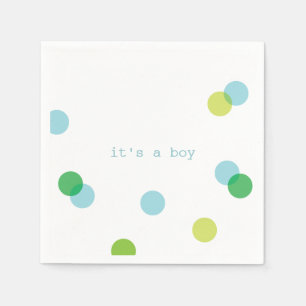 Blue confetti It's a boy paper napkins
