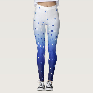 Blue Confetti Squares Leggings