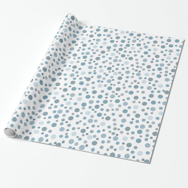 Blue Confetti Wrapping Paper (Unrolled)