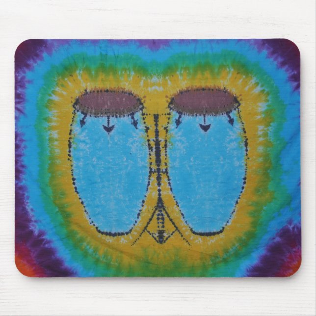 Blue Conga Drums Tie Dye Mouse Pad (Front)