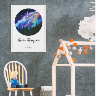 Blue Constellation Aquarius Horoscope Sign Gift