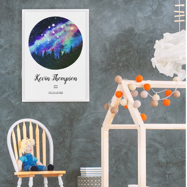 Blue Constellation Aquarius Horoscope Sign Gift (Creator Uploaded)