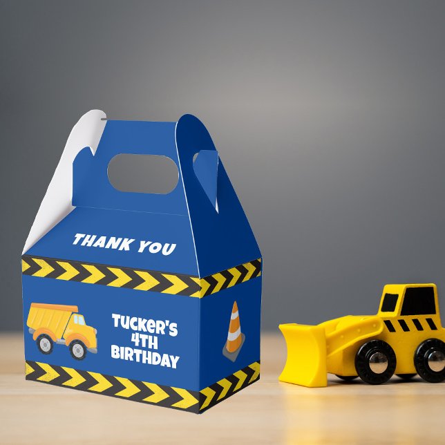 Blue Construction Dump Truck Boys Birthday Party Favour Box (Creator Uploaded)