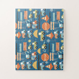 Blue construction truck toddler party gift kids jigsaw puzzle