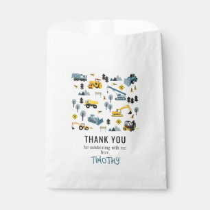 Blue Construction Trucks & Site Birthday Party Favour Bag