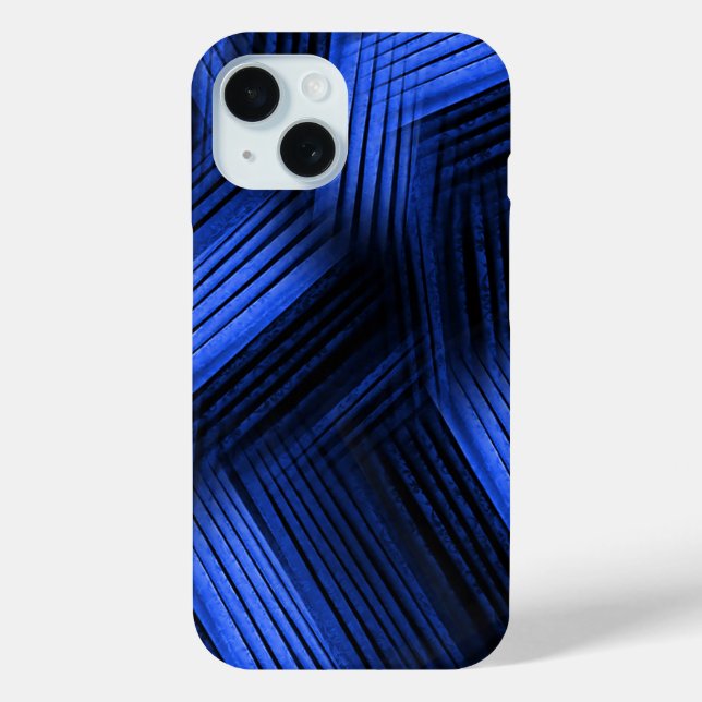 Blue Contemporary Abstract Case-Mate iPhone Case (Back)