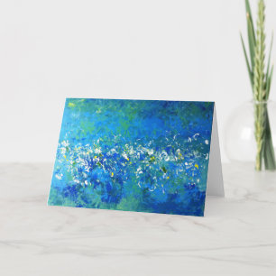 Blue Contemporary Underwater Greeting, Blank Card