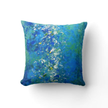 Blue Contemporary Underwater Pillow
