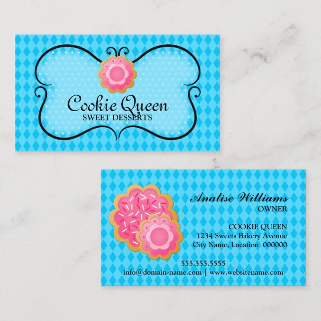 Blue Cookie Bakery Business Card (Front/Back)