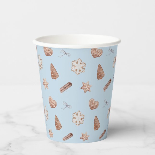 Blue Cookie Exchange Paper Cups (Front)