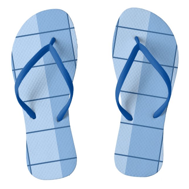 Blue Cool Geometric Pattern Thongs (Footbed)