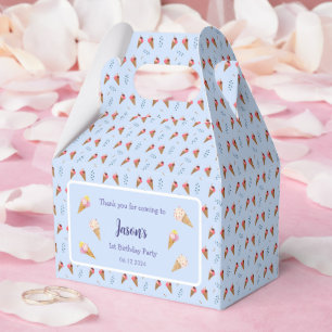 Blue Cool Ice Cream Cone Kids Boy Birthday Favour Box