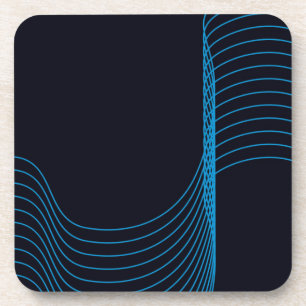 Blue, cool, modern, trendy, simple curvy lines coaster