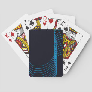 Blue, cool, modern, trendy, simple curvy lines playing cards