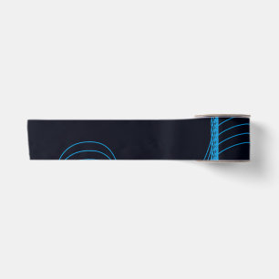 Blue, cool, modern, trendy, simple curvy lines satin ribbon