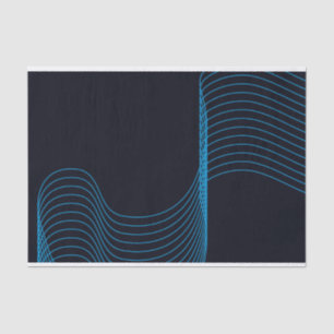 Blue, cool, modern, trendy, simple curvy lines tissue paper