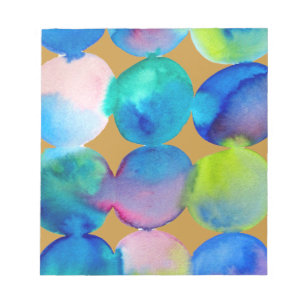 Blue cool watercolor abstract art notepad