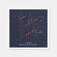 Blue Copper Engagement Party Happily Ever After