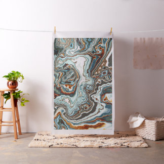 Blue Copper Marble Geode Flow Fabric