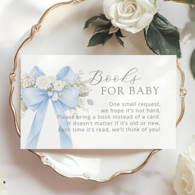Blue Coquette Bow Books for baby Enclosure Card (Creator Uploaded)