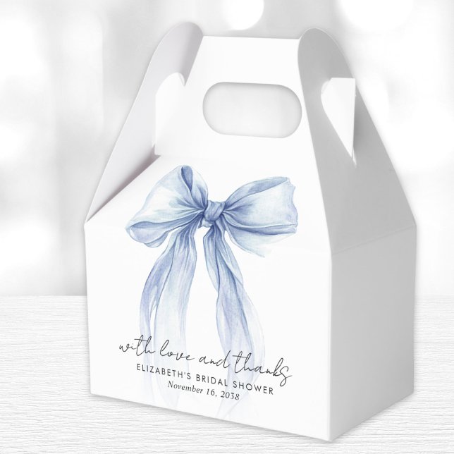 Blue Coquette Bow Bridal Shower Thank You Favour Box (Creator Uploaded)