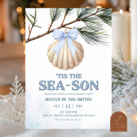 Blue Coquette Bow Coastal Christmas