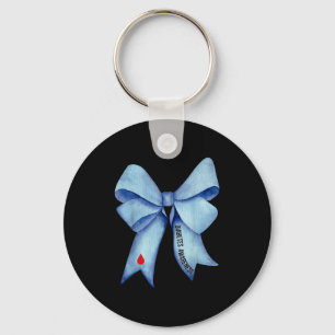 Blue Coquette Bow Diabetes Awareness Type 1 Diabet Key Ring