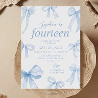 Blue Coquette Bow Girl Birthday Party