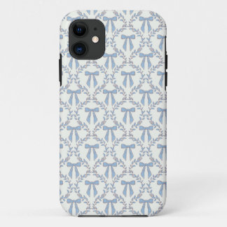 Blue Coquette Bows, Trellis, Preppy iPhone 11 Case
