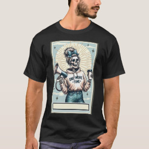 Blue Coquette Cheer Coach Skeleton Tarot Card Chee T-Shirt
