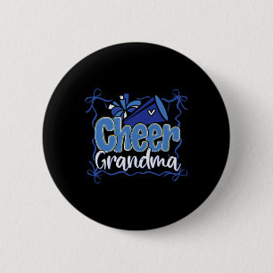 Blue Coquette Pom Poms Bow Cheer Grandma G-ma Chee 6 Cm Round Badge