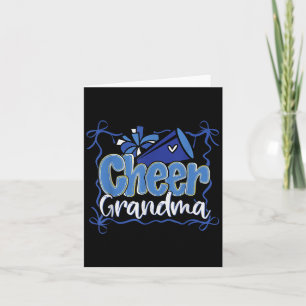 Blue Coquette Pom Poms Bow Cheer Grandma G-ma Chee Card