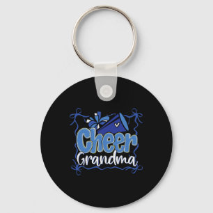 Blue Coquette Pom Poms Bow Cheer Grandma G-ma Chee Key Ring