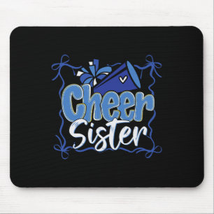 Blue Coquette Pom Poms Bow Cheer Sister Cheerleadi Mouse Pad