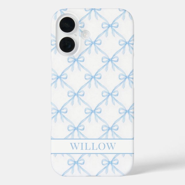 Blue Coquette Watercolor Bows Case-Mate iPhone Case (Back)