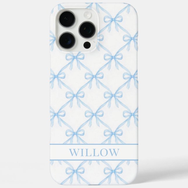 Blue Coquette Watercolor Bows Case-Mate iPhone Case (Back)