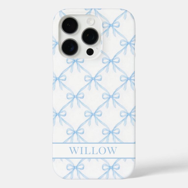 Blue Coquette Watercolor Bows Case-Mate iPhone Case (Back)