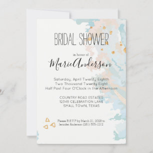 Blue Coral Abstract Invitation