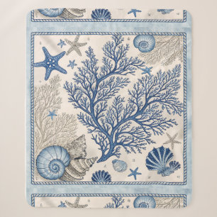 Blue Coral Fleece Blanket – Coastal Ocean Throw