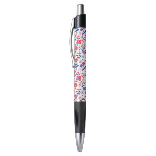 Blue & Coral Floral Pattern