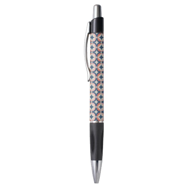 Blue & Coral Geometric Pattern (Top (Vertical))