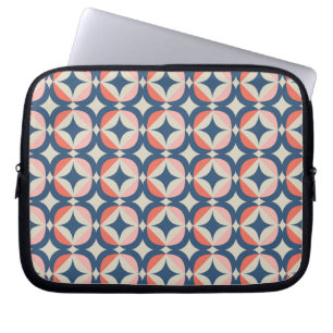 Blue & Coral Geometric Pattern Laptop Sleeve