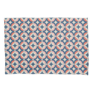 Blue & Coral Geometric Pattern Pillowcase