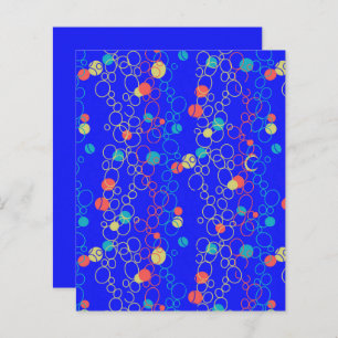 Blue Coral Gold Aqua Circle Scrapbook Paper