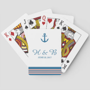 Blue Coral Nautical Anchor Playing Cards