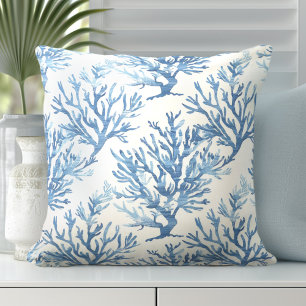Blue Coral Pillow   Coral Throw Pillows