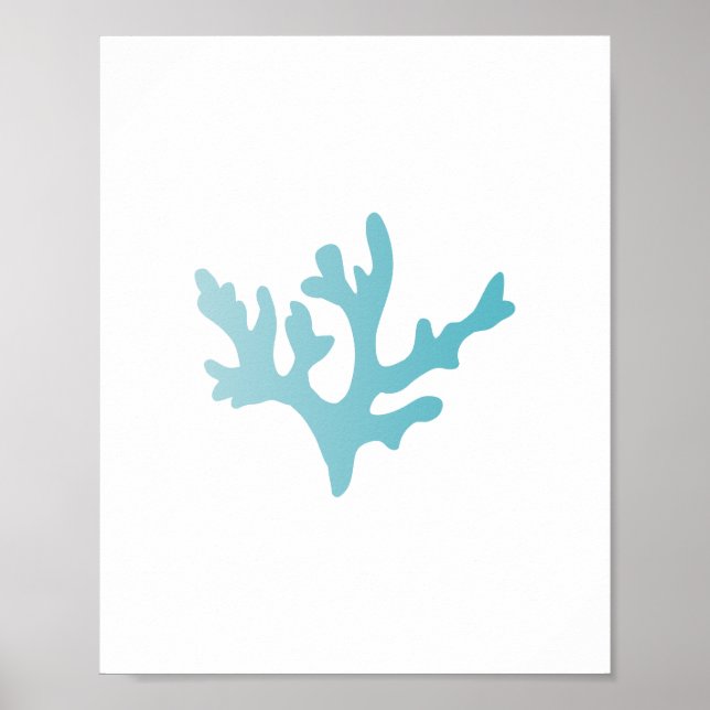 Blue Coral Reef Beach Art Print (Front)
